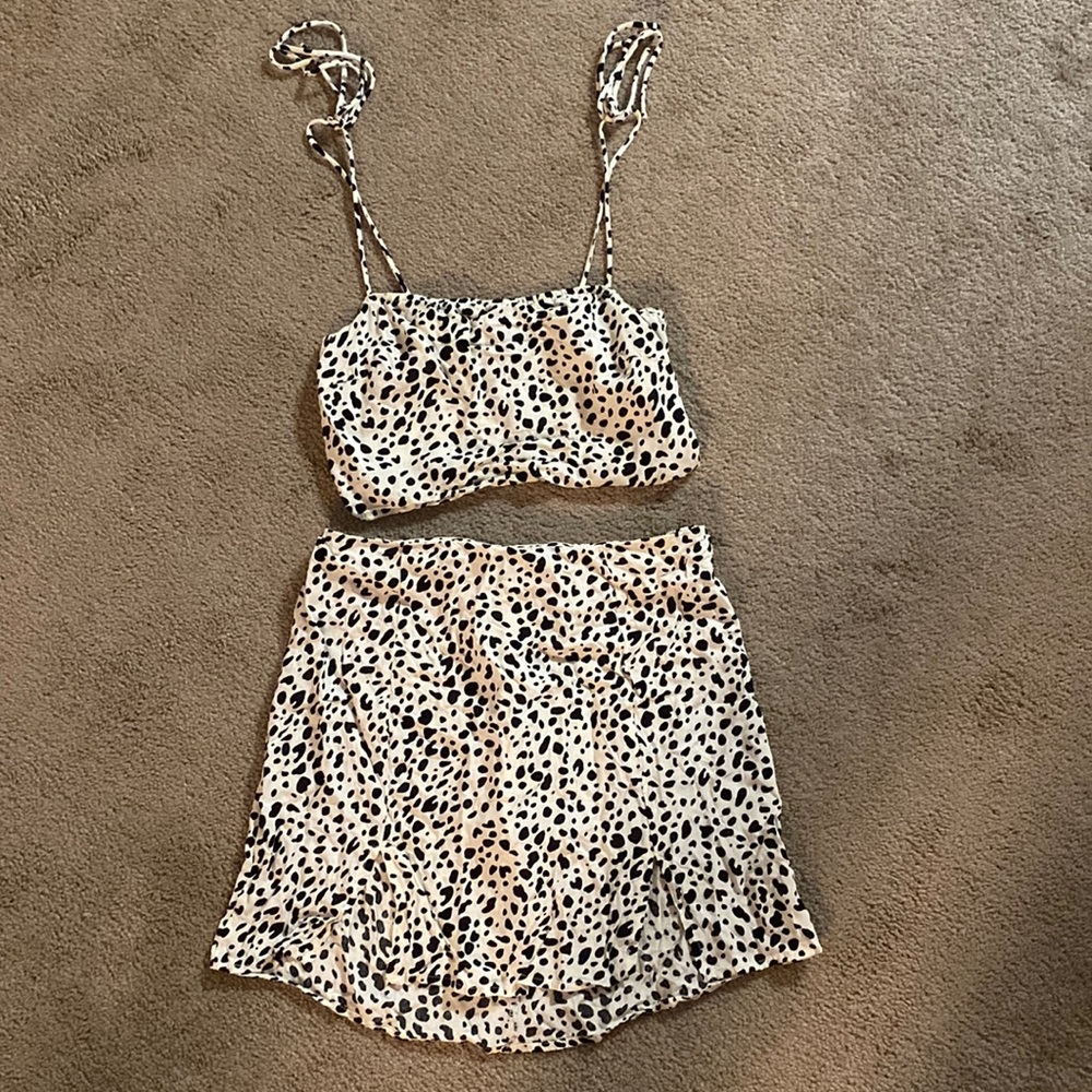 Two Piece Cow Print Set